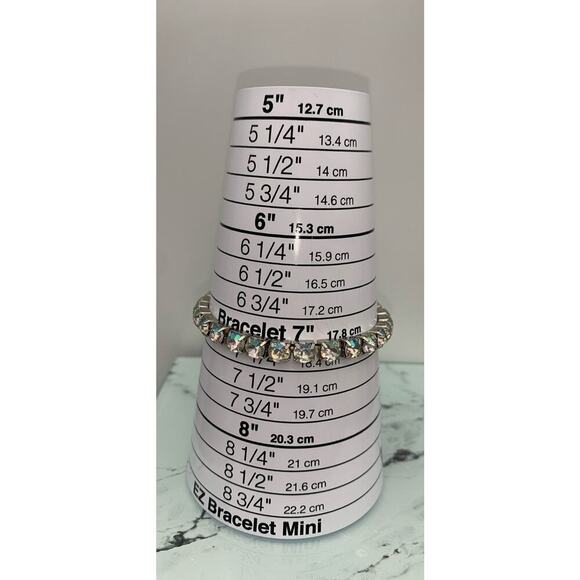 Vintage Lot Of 3 Prong Set AB & Clear Rhinestone & Faux Pearl Bracelets Stretch - Picture 6 of 7